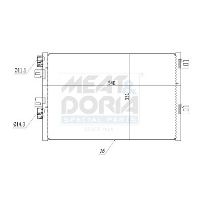 991079 MEAT & DORIA Condensatore, climatizzatore 