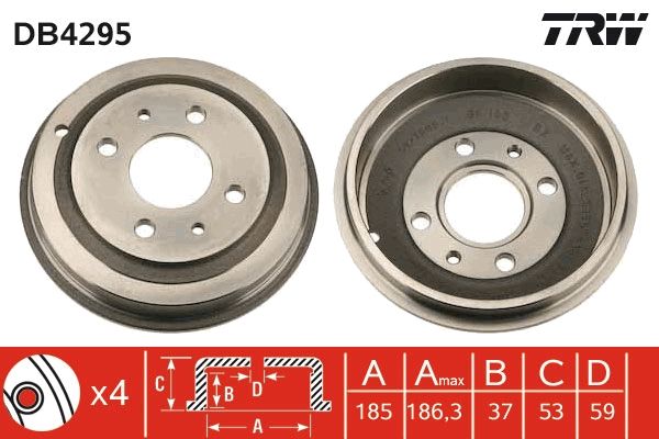 DB4295 TRW Tamburo freno 