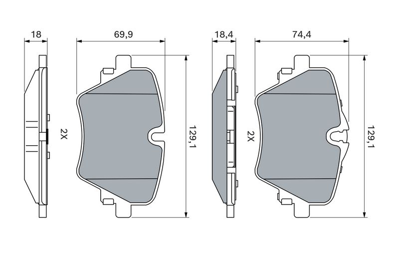 0986460469 BOSCH Kit pastiglie freno, Freno a disco 