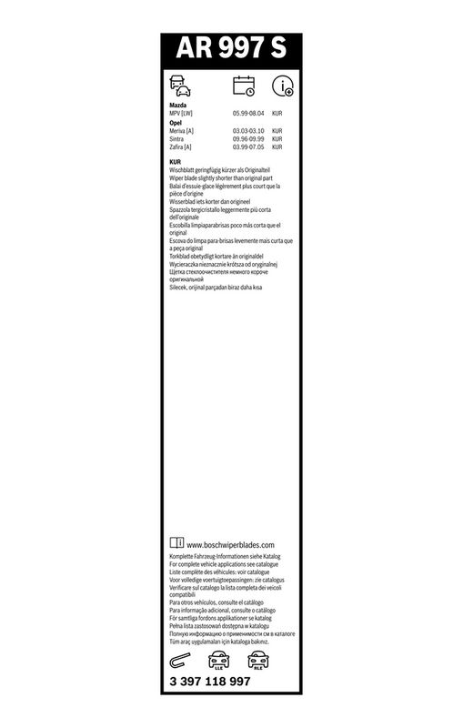 3397118997 BOSCH Spazzola tergi 