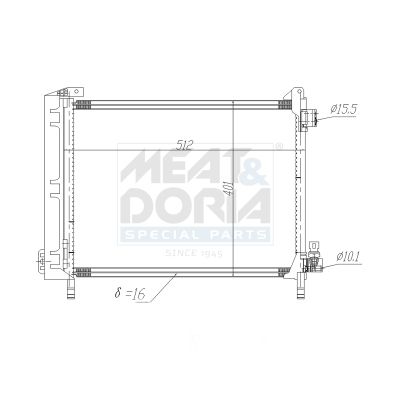 991210 MEAT & DORIA Condensatore, climatizzatore 