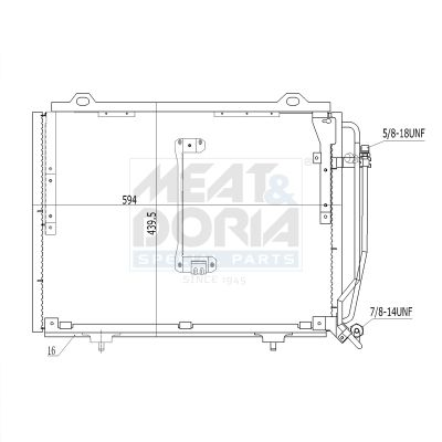 991087 MEAT & DORIA Condensatore, climatizzatore 