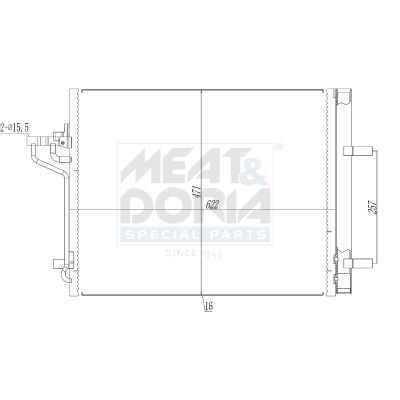 991257 MEAT & DORIA Condensatore, climatizzatore 
