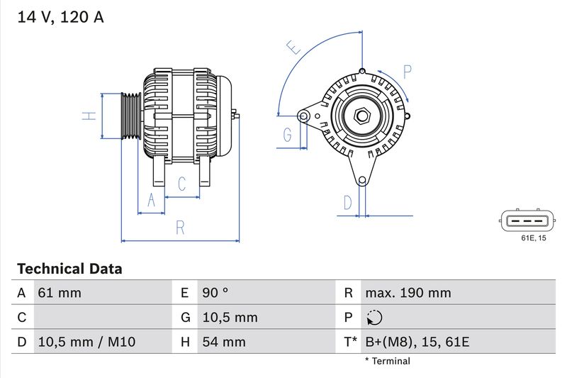 0986044841 BOSCH Alternatore 