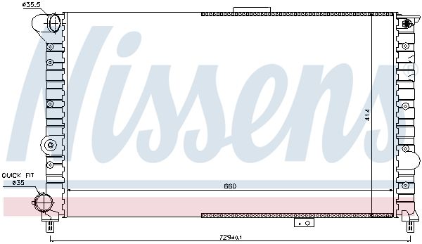 60054 NISSENS Radiatore, Raffreddamento motore 