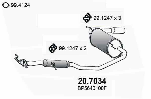 20.7034 ASSO Silenziatore posteriore 