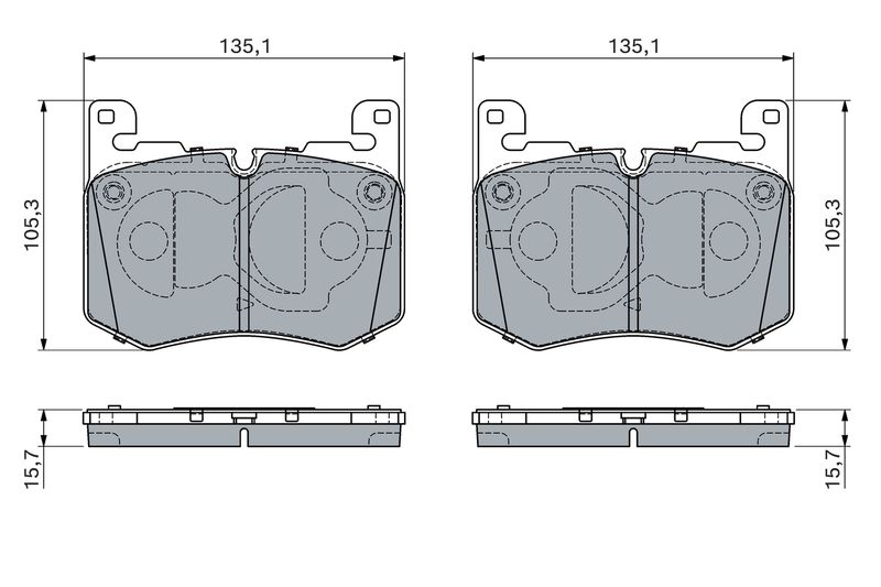 0986460156 BOSCH Kit pastiglie freno, Freno a disco 
