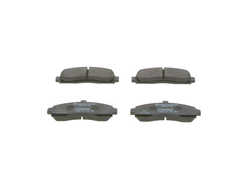 0986461122 BOSCH Kit pastiglie freno, Freno a disco 