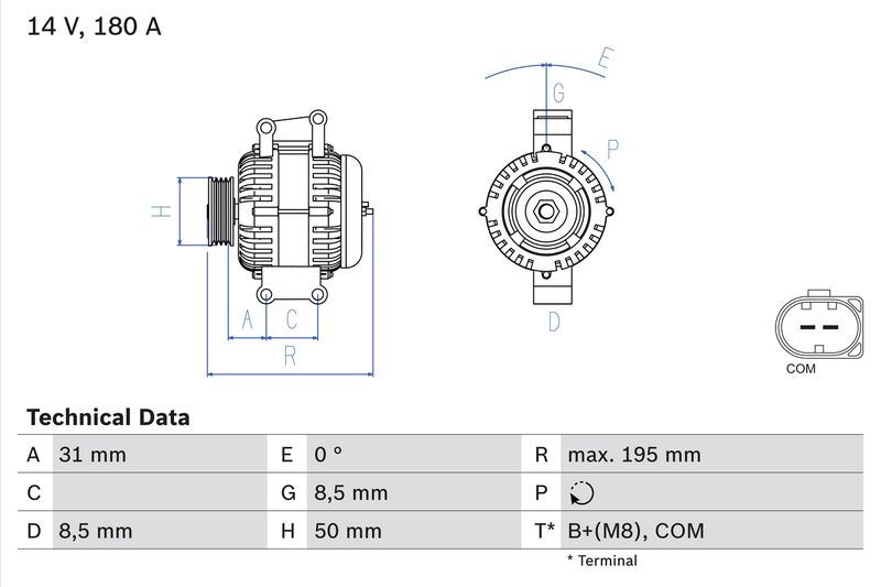 0986081910 BOSCH Alternatore 