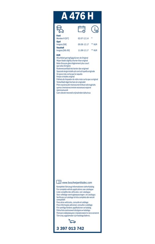 3397013742 BOSCH Spazzola tergi 