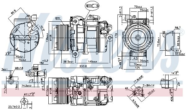 89595 NISSENS Compressore, climatizzatore 