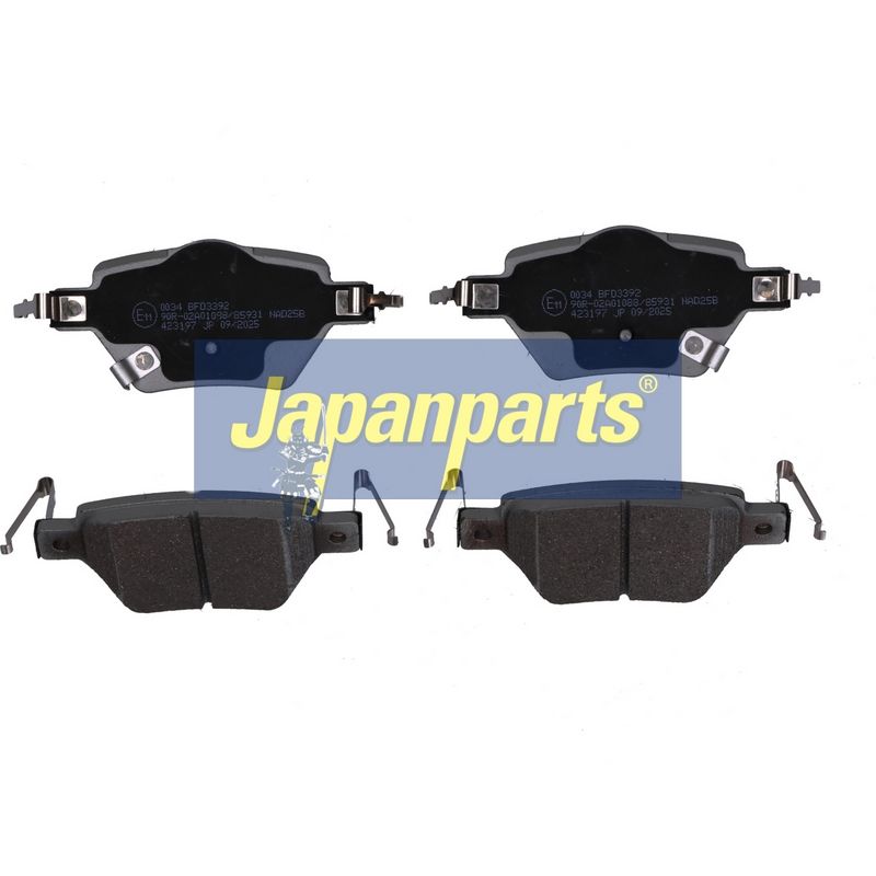 PP-0034AF JAPANPARTS Kit pastiglie freno, Freno a disco 