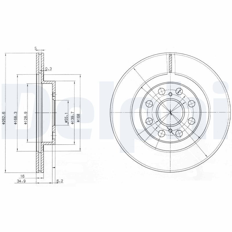 BG3825 DELPHI Disco freno 