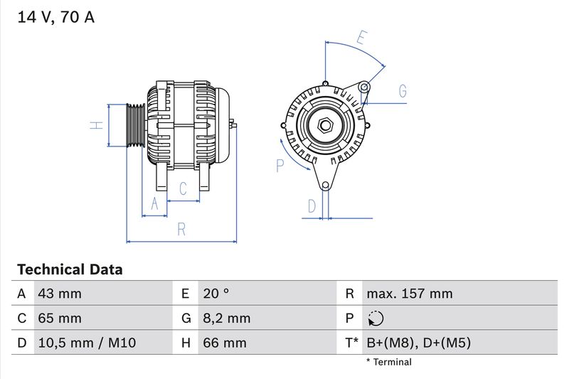 0986038740 BOSCH Alternatore 