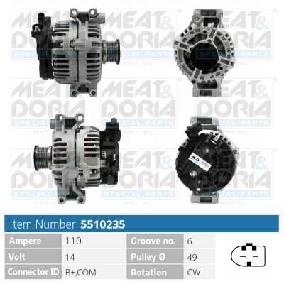 5510235 MEAT & DORIA Alternatore 