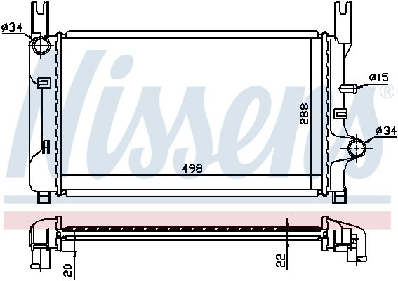 62117A NISSENS Radiatore, Raffreddamento motore 