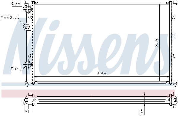 652551 NISSENS Radiatore, Raffreddamento motore 