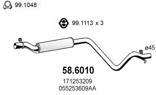 58.6010 ASSO Silenziatore centrale 