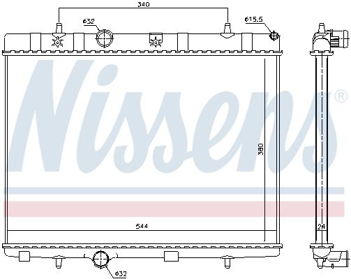 636007 NISSENS Radiatore, Raffreddamento motore 