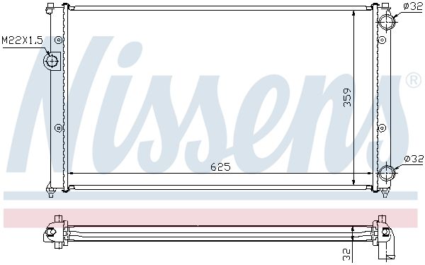 652441 NISSENS Radiatore, Raffreddamento motore 