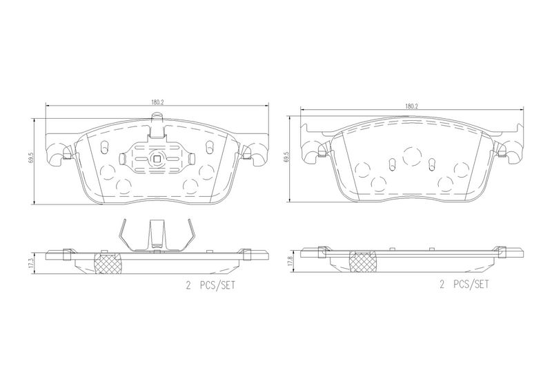 P61134G BREMBO Kit pastiglie freno, Freno a disco 