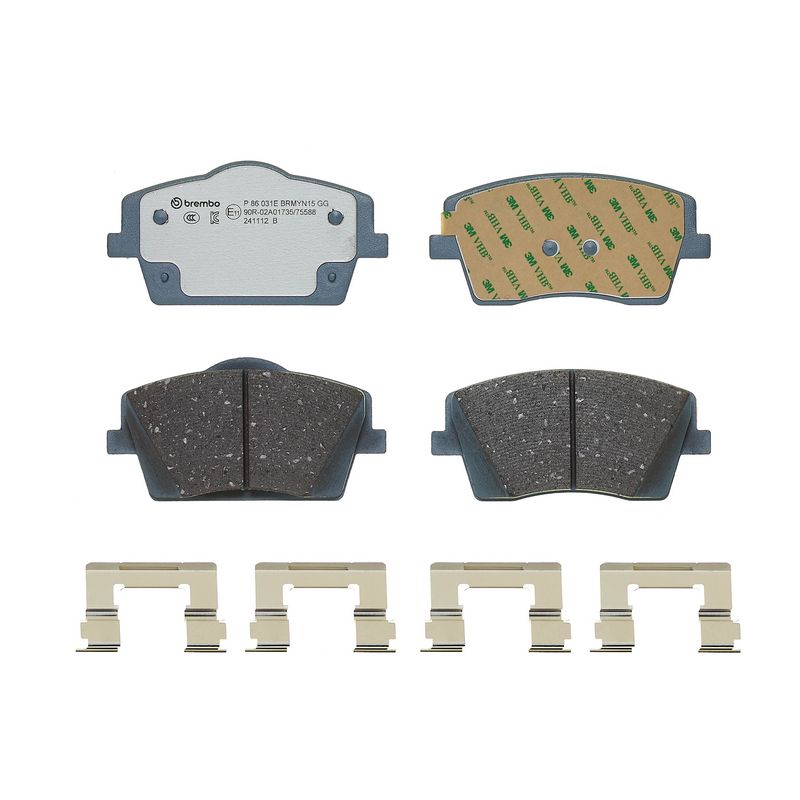P86031E BREMBO Kit pastiglie freno, Freno a disco 