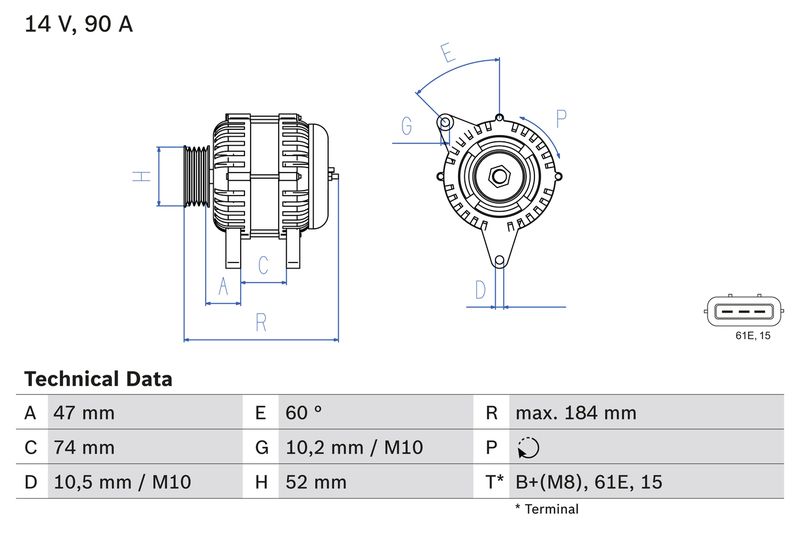 0986041190 BOSCH Alternatore 