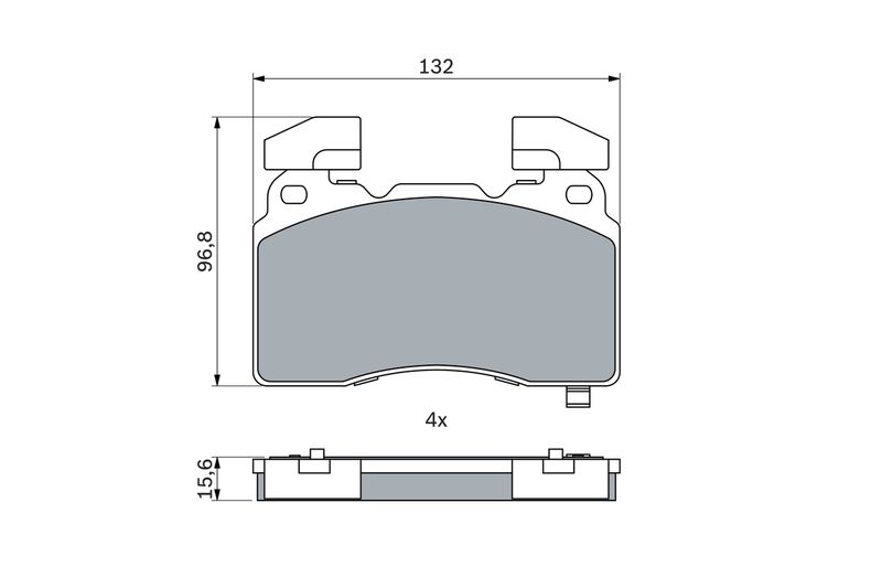 0986424894 BOSCH Kit pastiglie freno, Freno a disco 