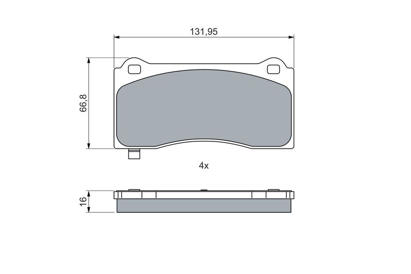 0986460084 BOSCH Kit pastiglie freno, Freno a disco 