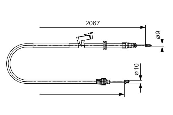 1987482134 BOSCH Cavo comando, Freno stazionamento 