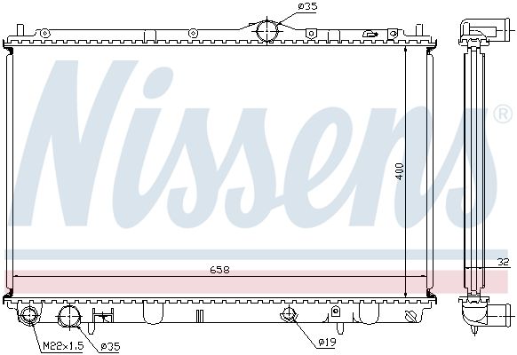 62858A NISSENS Radiatore, Raffreddamento motore 