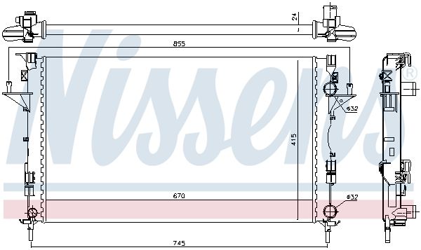 63813 NISSENS Radiatore, Raffreddamento motore 
