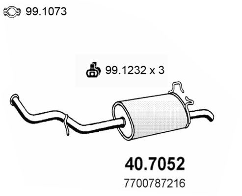 40.7052 ASSO Silenziatore posteriore 