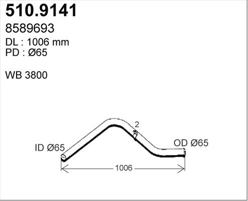 510.9141 ASSO Tubo gas scarico 
