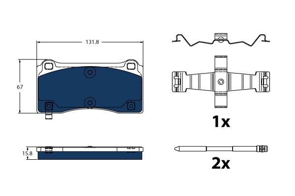 GDB2431BTE TRW Kit pastiglie freno, Freno a disco 