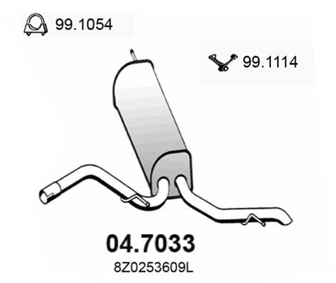 04.7033 ASSO Silenziatore posteriore 