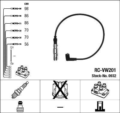0932 NGK Kit cavi accensione 