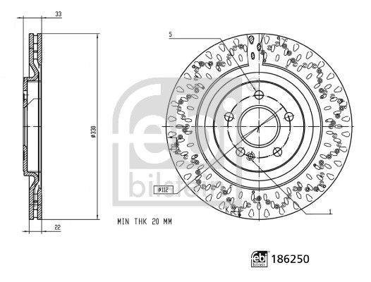 186250 FEBI BILSTEIN Disco freno 