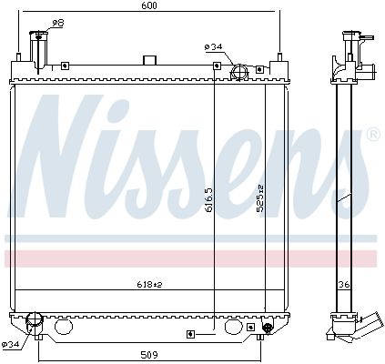 64858A NISSENS Radiatore, Raffreddamento motore 