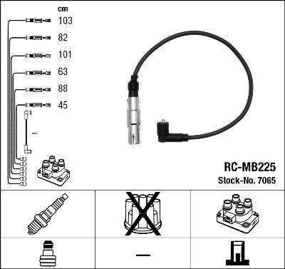 7065 NGK Kit cavi accensione 