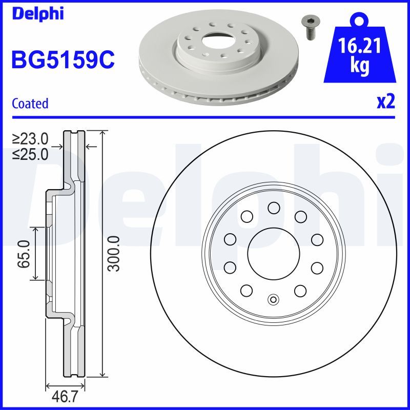 BG5159C DELPHI Disco freno 